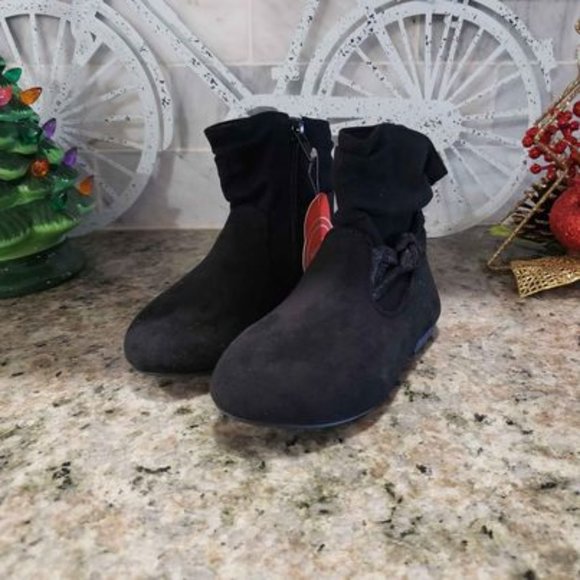 NWT Wonder Nation Toddler Girls Slouch Black Glitter Boots - Picture 5 of 7